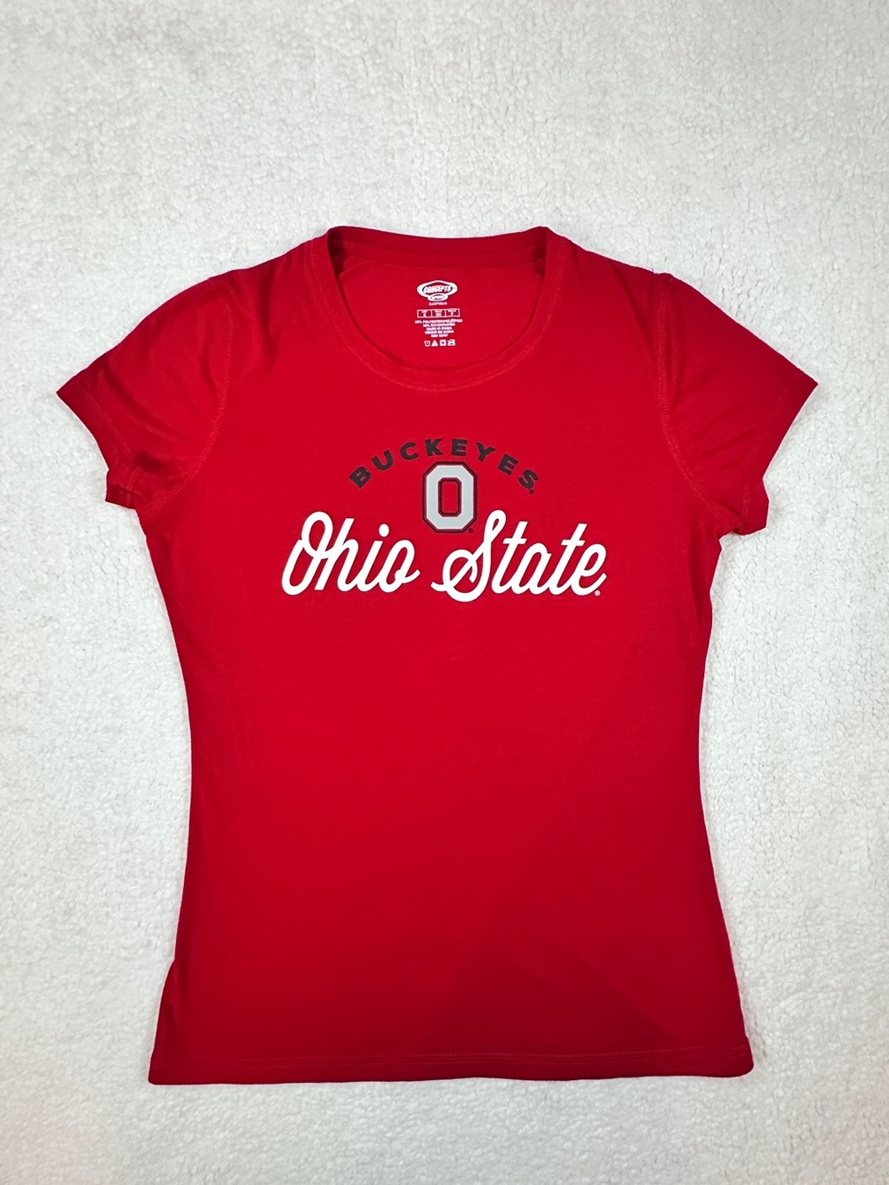Ohio State Buckeyes Women's Red Short Sleeve Graphic Tee
